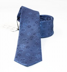                    NM slim szövött nyakkendő - Kék virágos Mintás nyakkendők